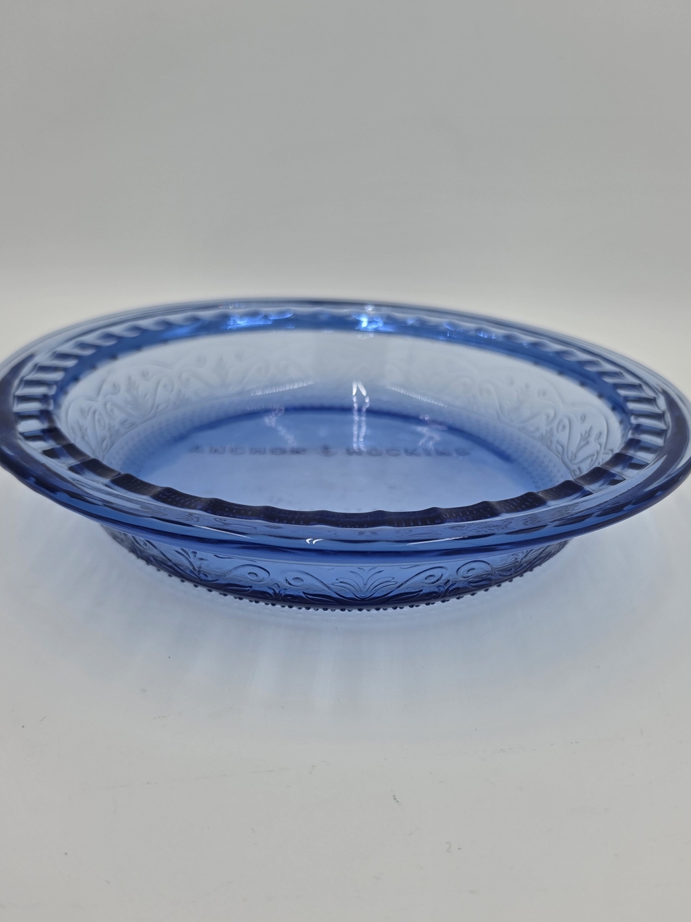Vintage Blue Glass Pie Dish – 11" – Anchor Hocking